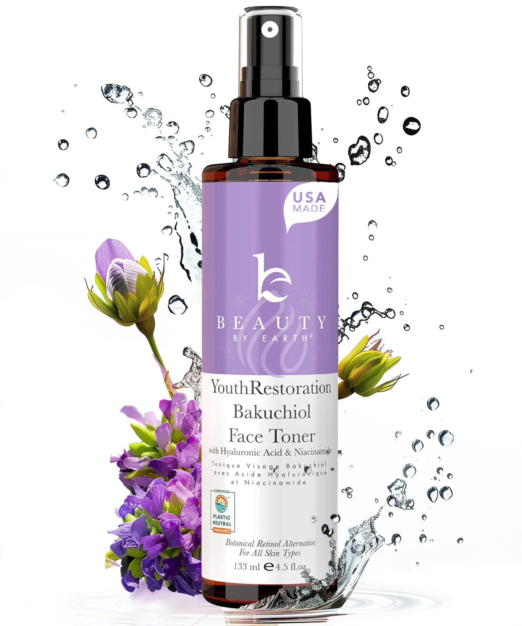 Foto 2 pulgar | Tónico Facial Beauty by Earth Bakuchiol para Piel Grasa 120 ml - Venta Internacional