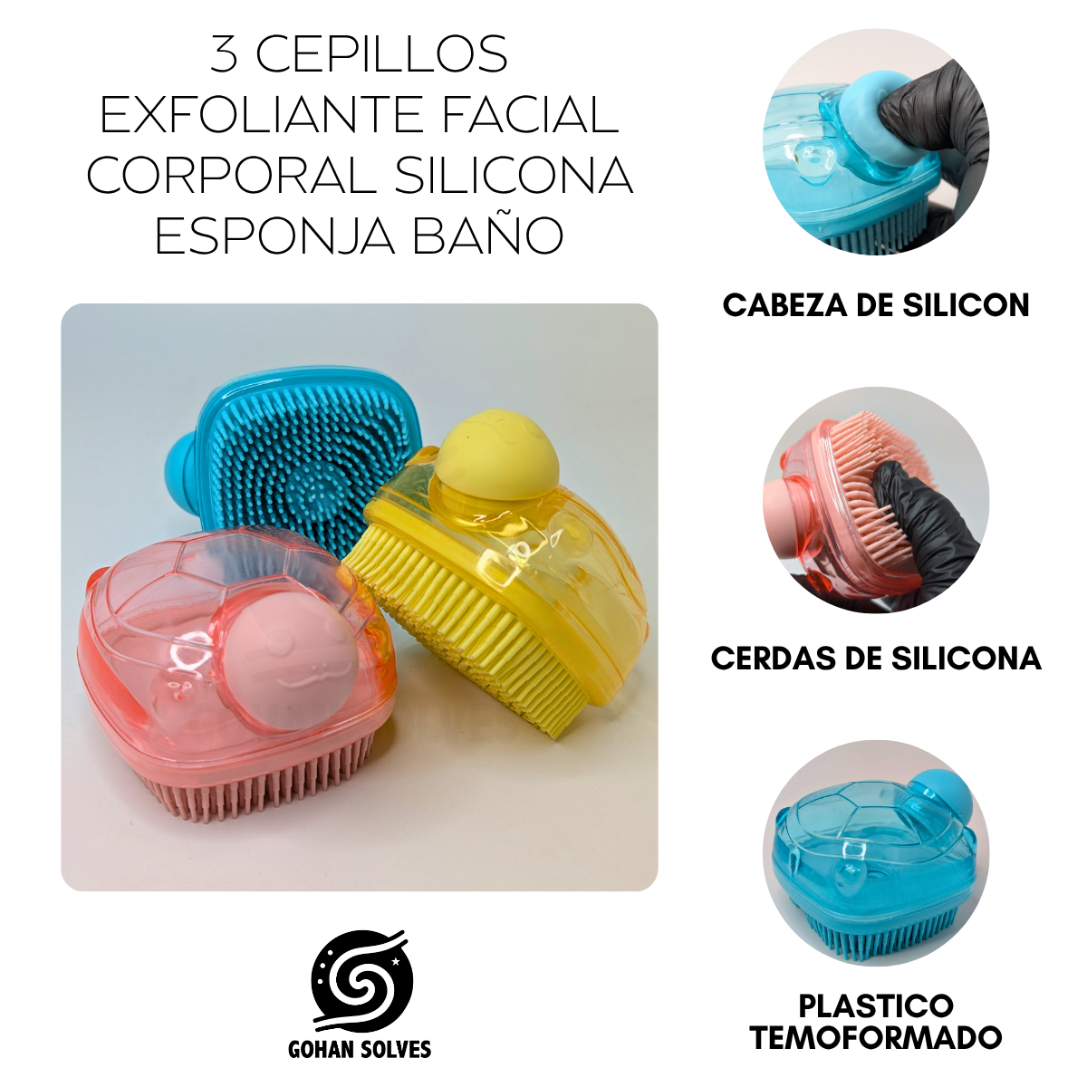 Foto 4 pulgar | Cepillos Exfoliante Garod 3 Piezas