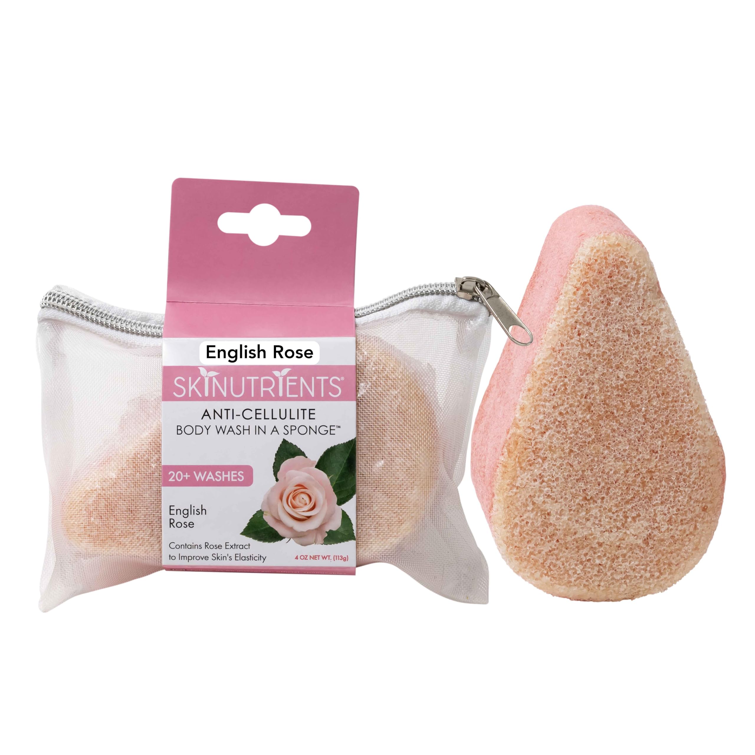 Foto 2 pulgar | Esponja De Gel Corporal, Esponjosa, Anticelulítica, Rosa Inglesa - Venta Internacional.