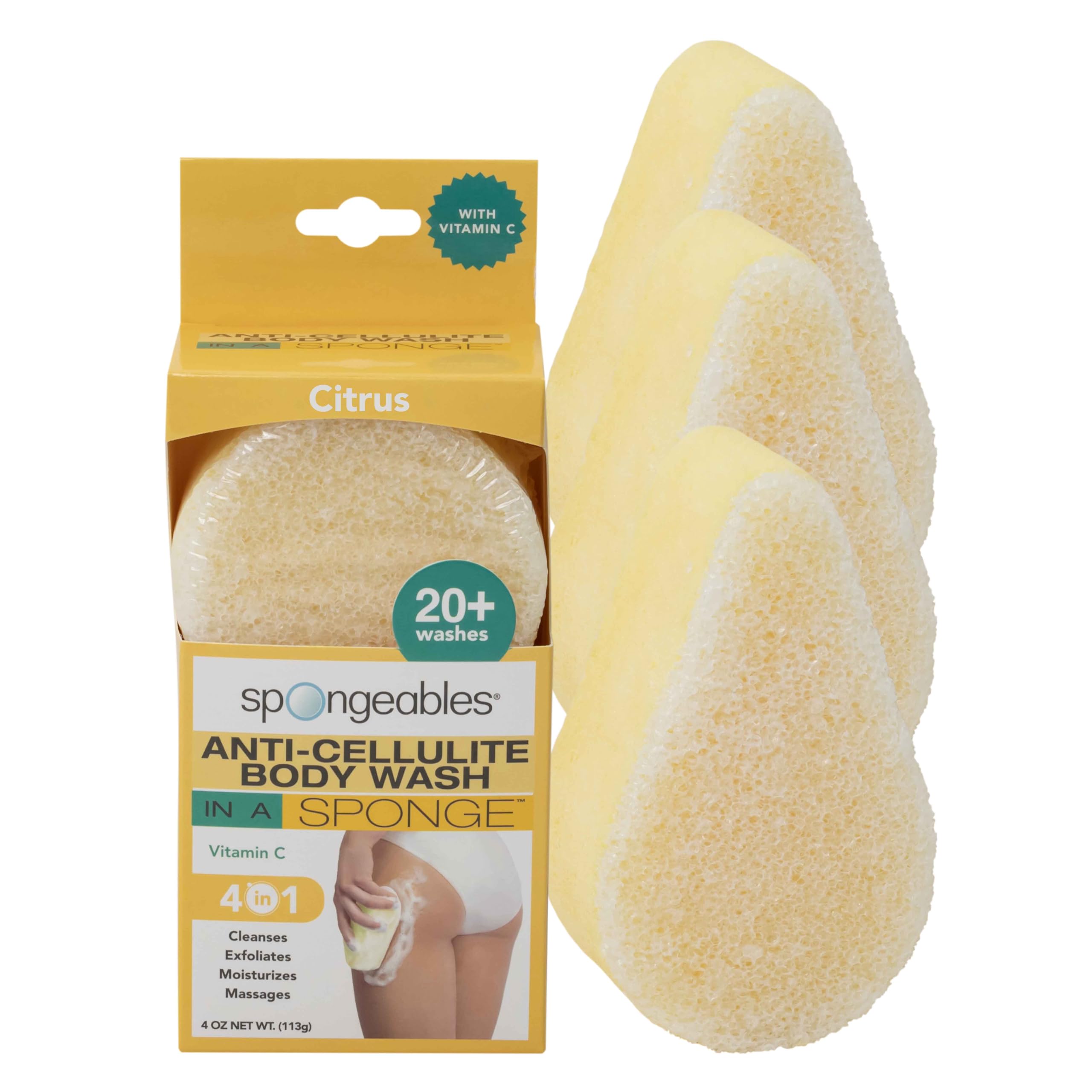 Foto 2 pulgar | Esponja De Gel Corporal, Esponjosa, Anticelulítica, Cítricos, 3 Unidades - Venta Internacional.