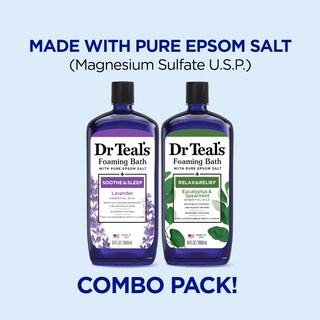 Foto 2 | Baño Espumoso Dr. Teal's Con Sal Pura De Epsom, Lavanda Y Eucalipto, 1 Litro - Venta Internacional.