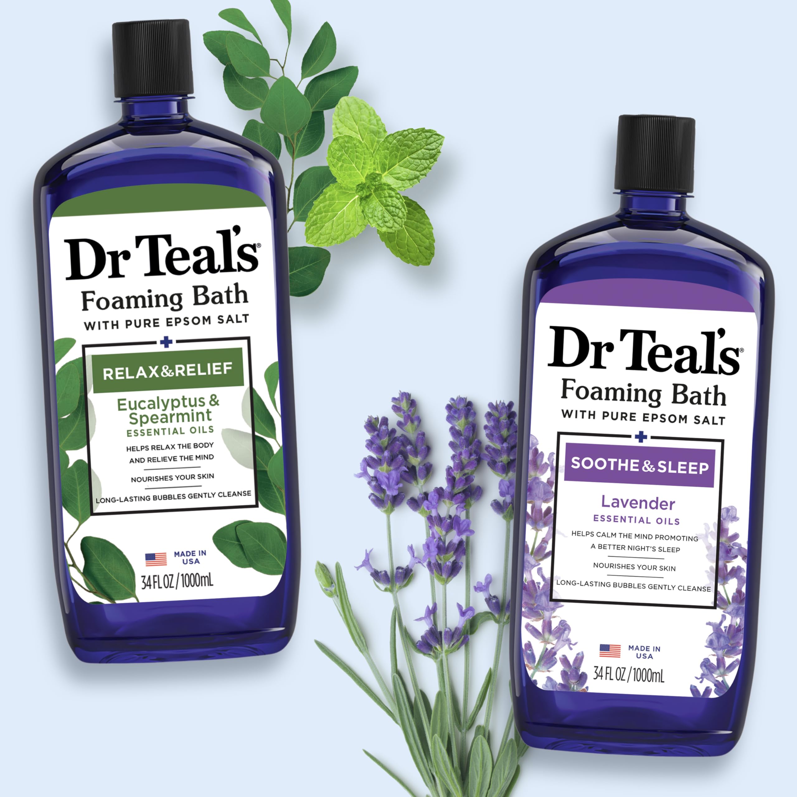 Foto 7 pulgar | Baño Espumoso Dr. Teal's Con Sal Pura De Epsom, Lavanda Y Eucalipto, 1 Litro - Venta Internacional.