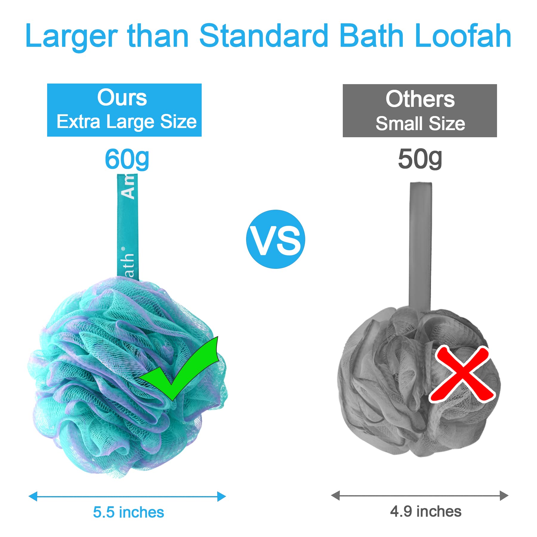 Foto 7 pulgar | Juego De 4 Estropajos Exfoliantes Para Baño Loofah Sponge Amazerbath - Venta Internacional.