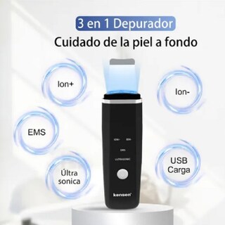Foto 2 | Limpiador Depurador de Piel Ultrasónica Malubero color Negro con Luz Roja/Azul