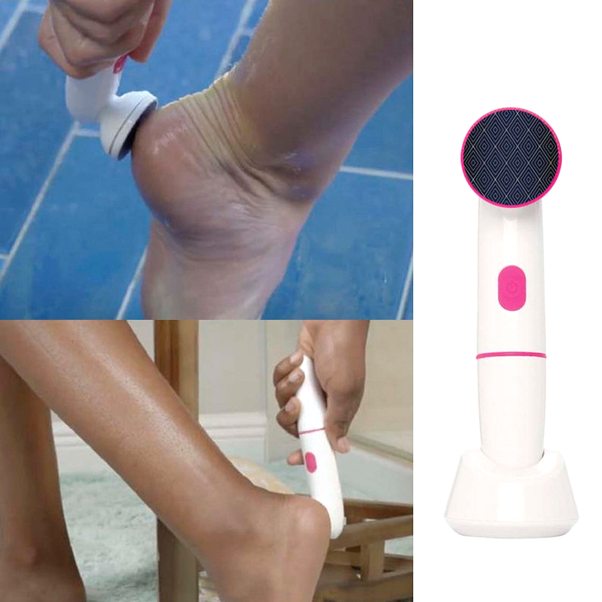 Foto 8 pulgar | Exfoliante Masajeador y Limpiador Tv Ofertas Nano Pedi Touch Blanco con 2 Niveles de Vibración