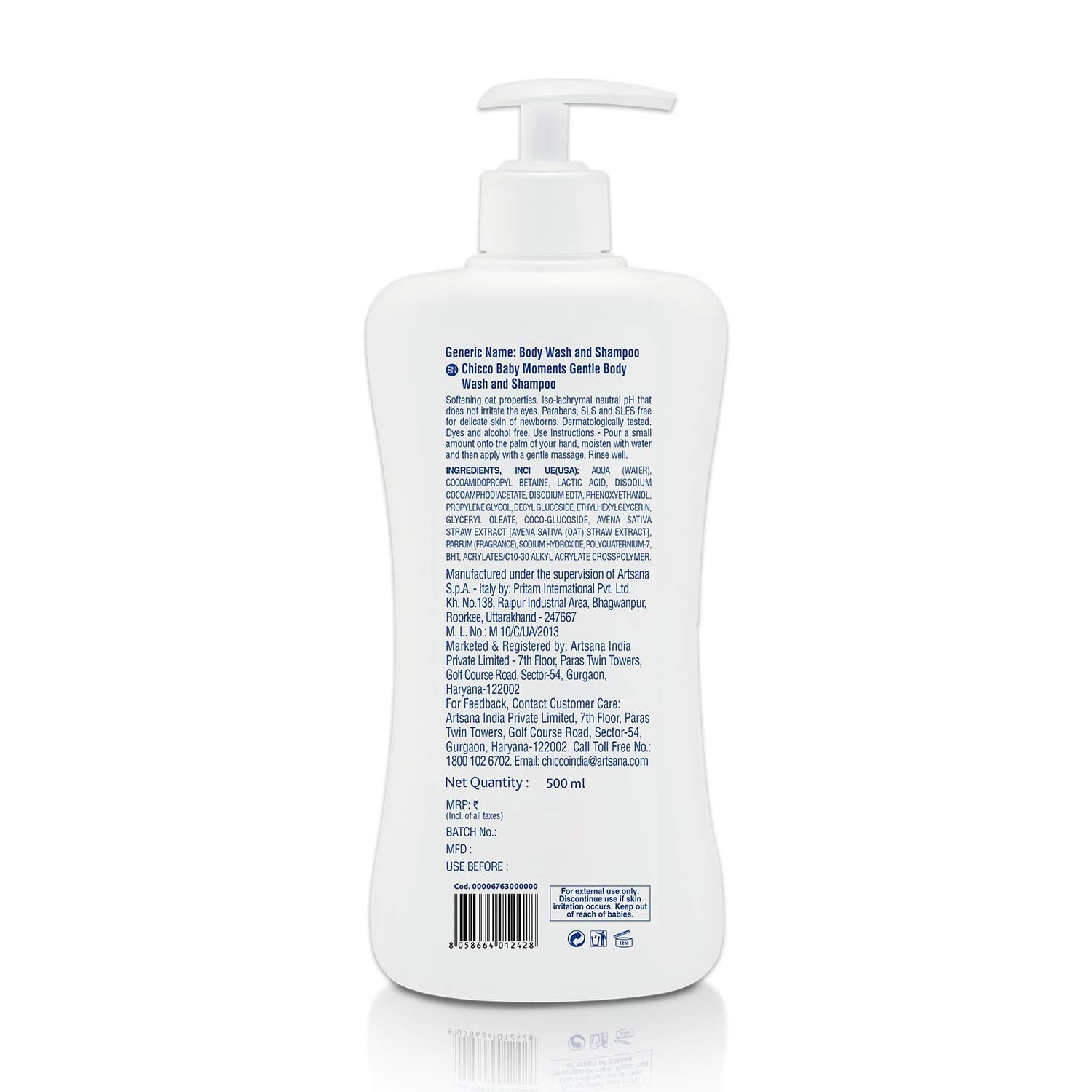 Foto 4 pulgar | Champú Y Jabón Corporal Chicco Baby Moments Gentle (500 Ml) - Venta Internacional.