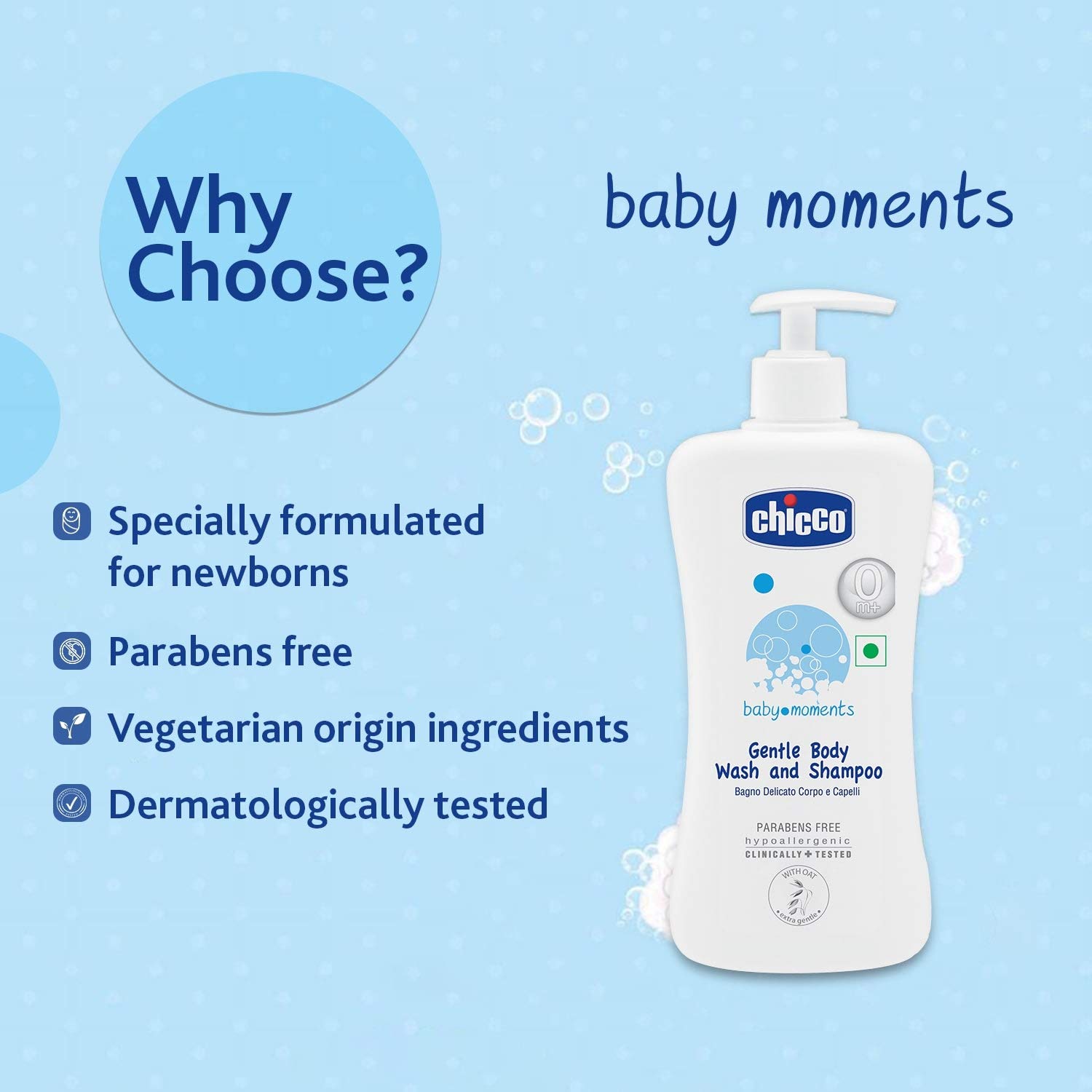 Foto 6 pulgar | Champú Y Jabón Corporal Chicco Baby Moments Gentle (500 Ml) - Venta Internacional.