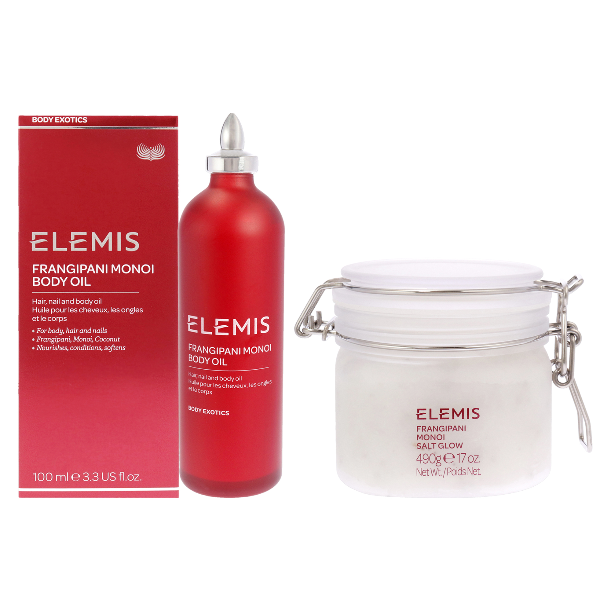 Kit Exfoliante Corporal Con Aceite Y Sal Elemis Frangipani Monoi - Venta Internacional.