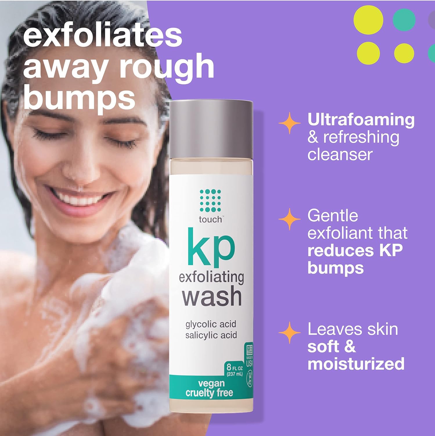 Foto 3 pulgar | Gel de Baño Exfoliante para Queratosis Pilaris Touch 225 ml con Ácido Glicólico - Venta Internacional