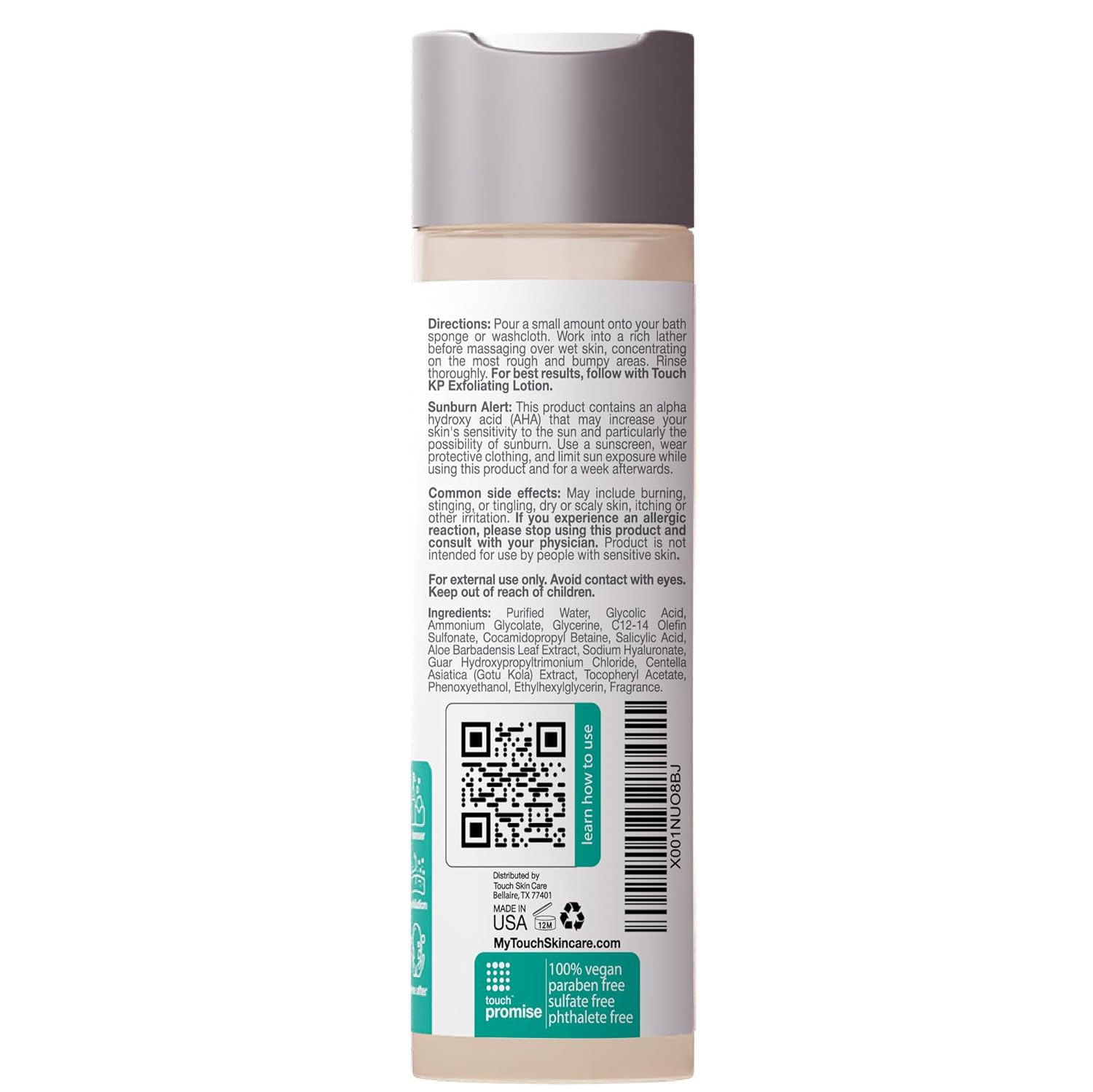 Foto 4 pulgar | Gel de Baño Exfoliante para Queratosis Pilaris Touch 225 ml con Ácido Glicólico - Venta Internacional
