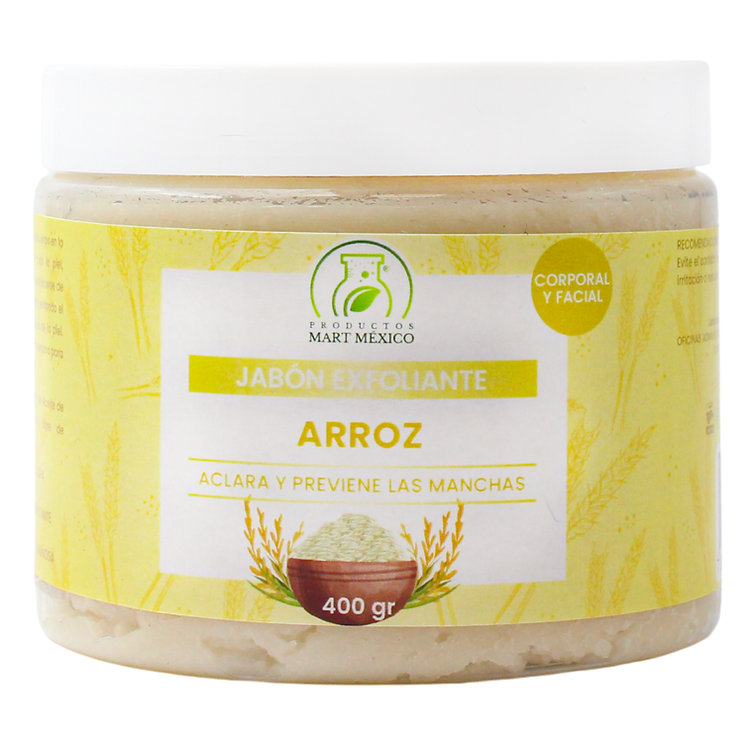 Jabón Exfoliante Aclarante de Arroz Facial AclaranteProductos Mart 400g