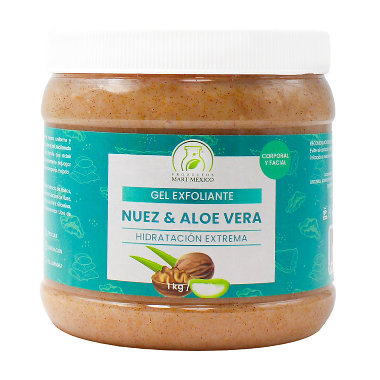 Gel Exfoliante de Cáscara de Nuez & Aloe Vera Facial CalmaProductos Mart 1 Kilo