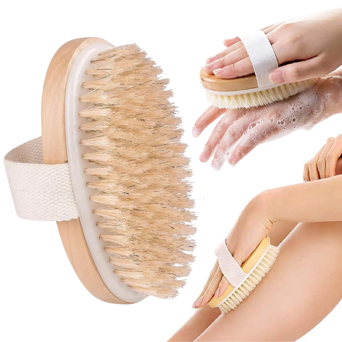 Foto 1 | Cepillo Exfoliante Corporal Natural De Bambú Y Madera
