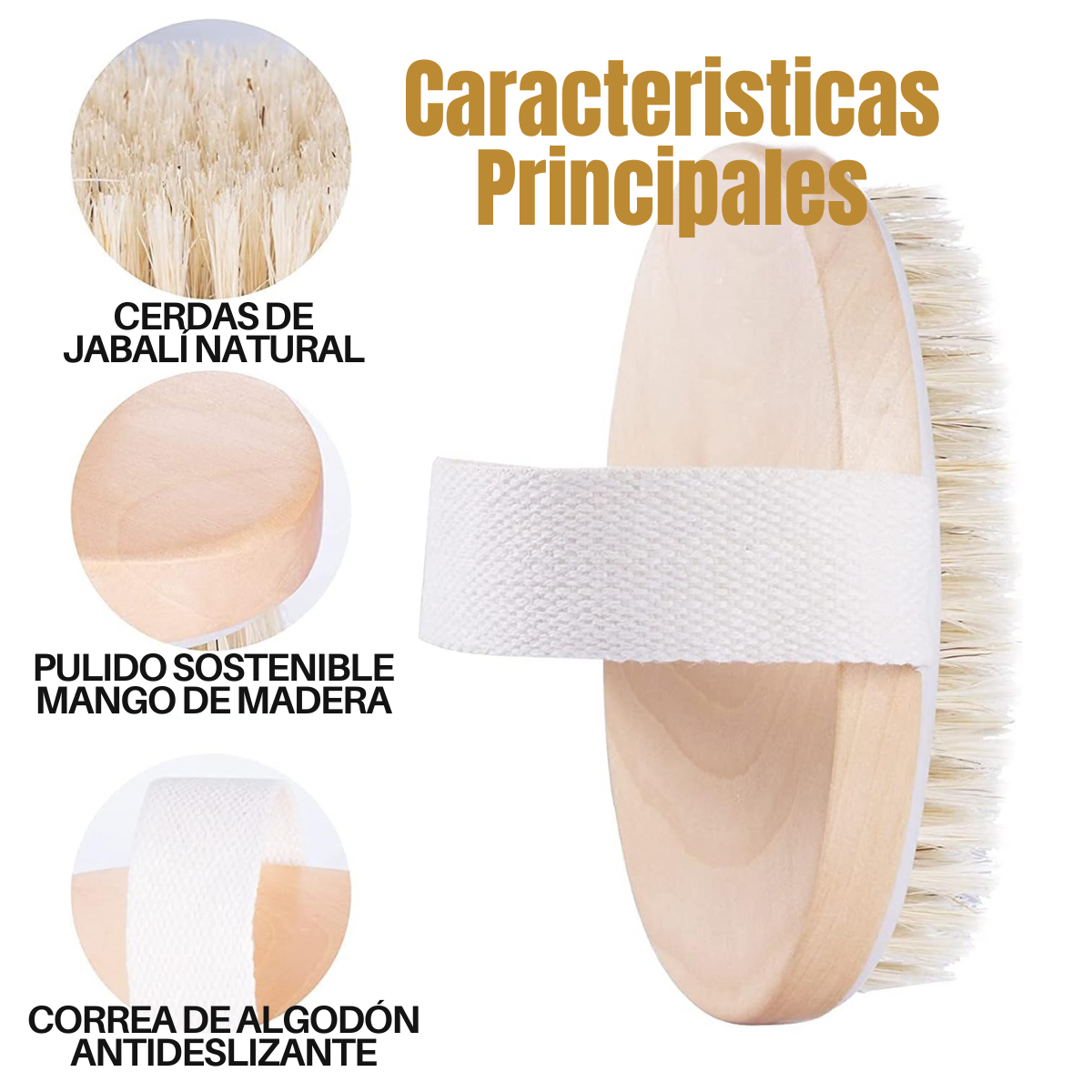 Foto 6 pulgar | Cepillo Exfoliante Corporal Natural De Bambú Y Madera