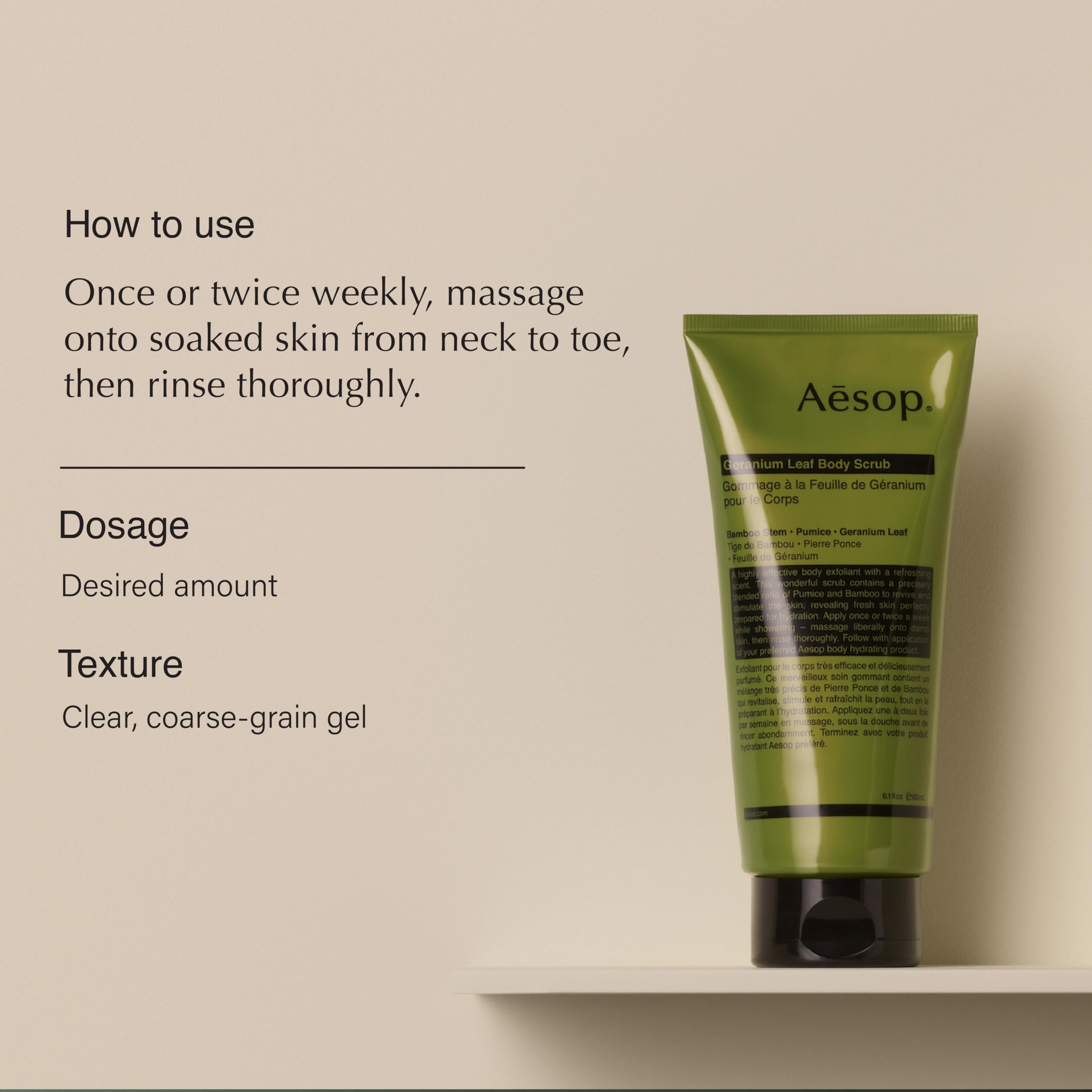 Foto 3 pulgar | Exfoliante Corporal Aesop con Hoja de Geranio 180 Ml- Venta Internacional