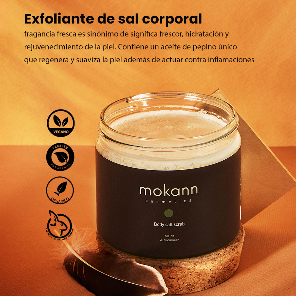 Foto 5 pulgar | Exfoliante Corporal Mokann Sal Marina Con Melón Pepino 300g