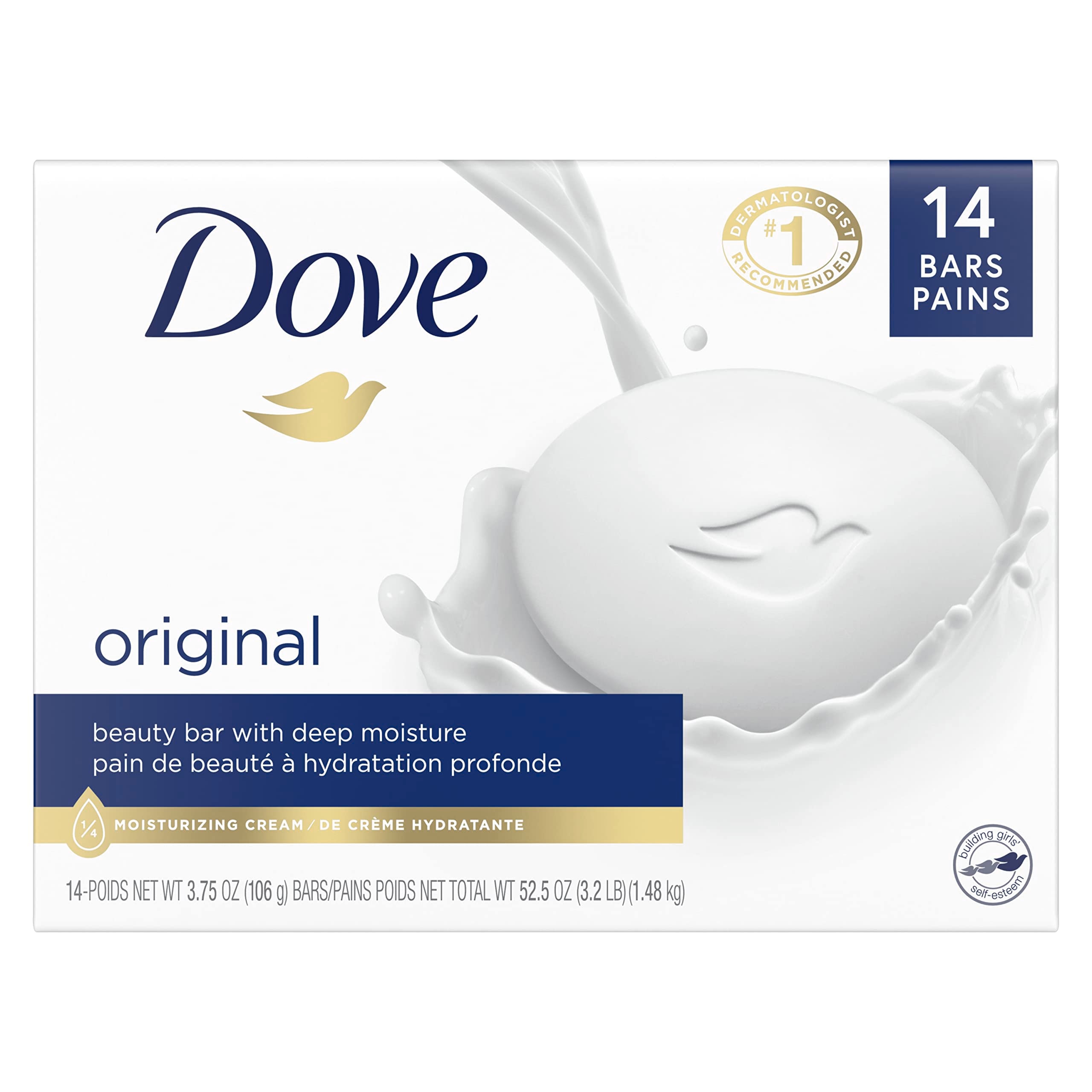 Limpiador Suave Hidratante Para Piel Beauty Bar Dove, 14 X 100 G - Venta Internacional. $872