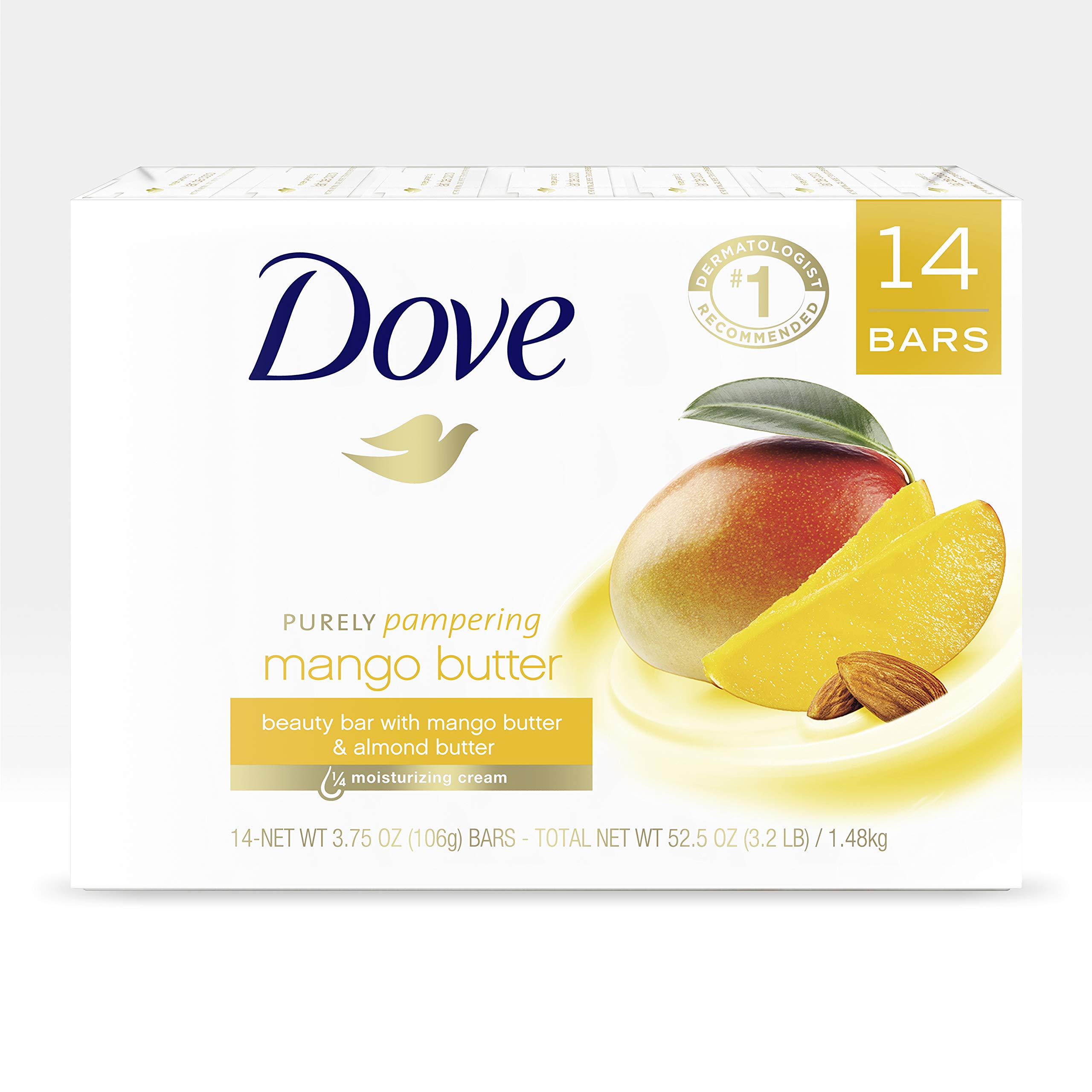 Foto 2 pulgar | Manteca De Mango Beauty Bar Dove, 14 Barras, 1050 Ml, Hidratante - Venta Internacional.