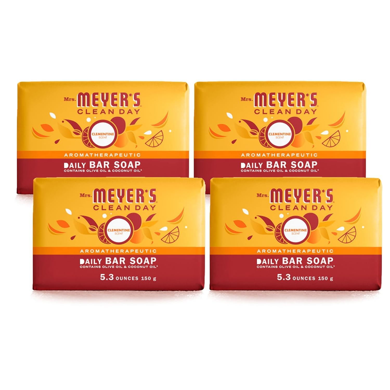 Jabón En Barra Mrs. Meyer's Clean Day Clementine 150 Ml 4 Barras - Venta Internacional.