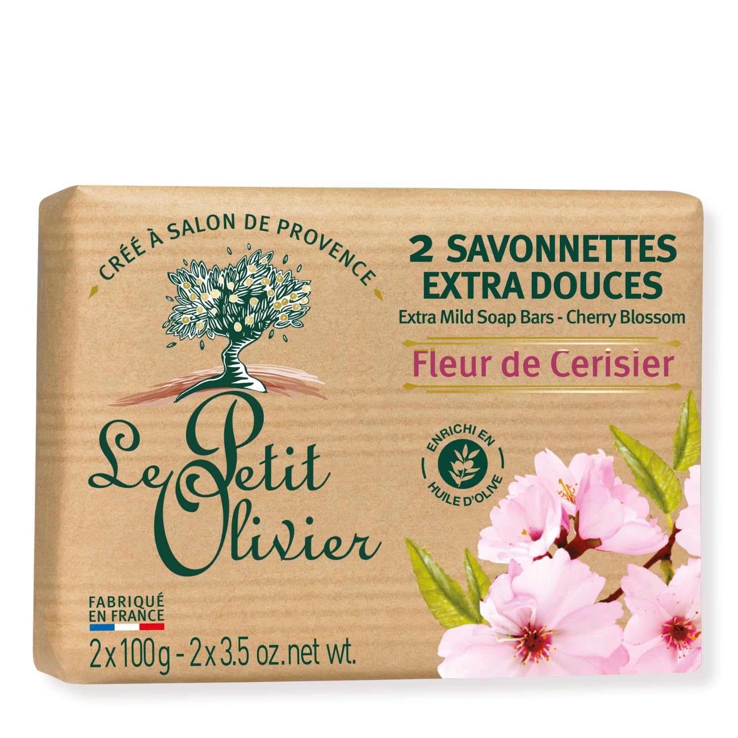 Jabón Le Petit Olivier Extra Suave En Flor De Cerezo, 2 Unidades - Venta Internacional.