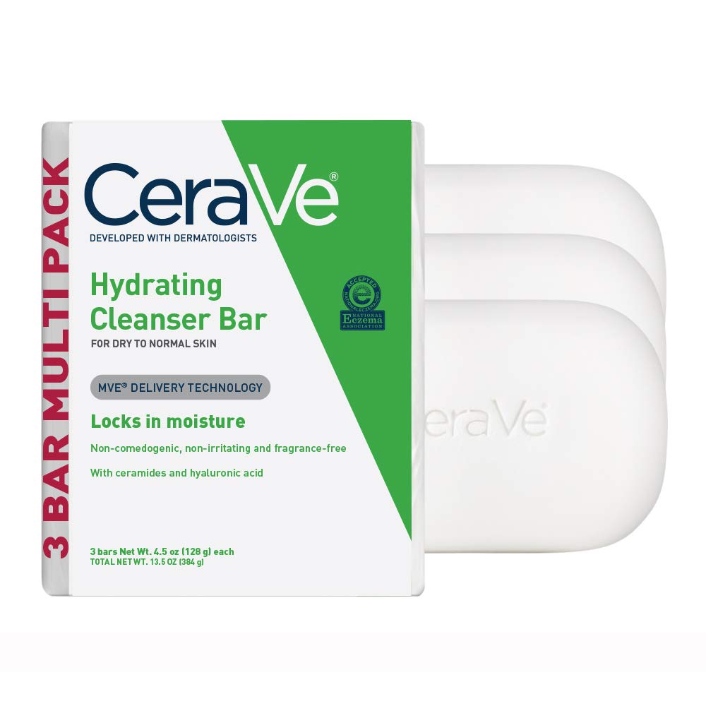 Foto 2 pulgar | Barra Limpiadora Cerave Hydrating Con Crema Hidratante Al 5%, 3 X 130 G - Venta Internacional.