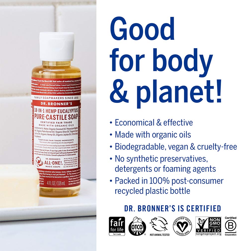 Foto 5 | Jabón Líquido Dr. Bronner's Pure-castile Eucalyptus 118 Ml - Venta Internacional.