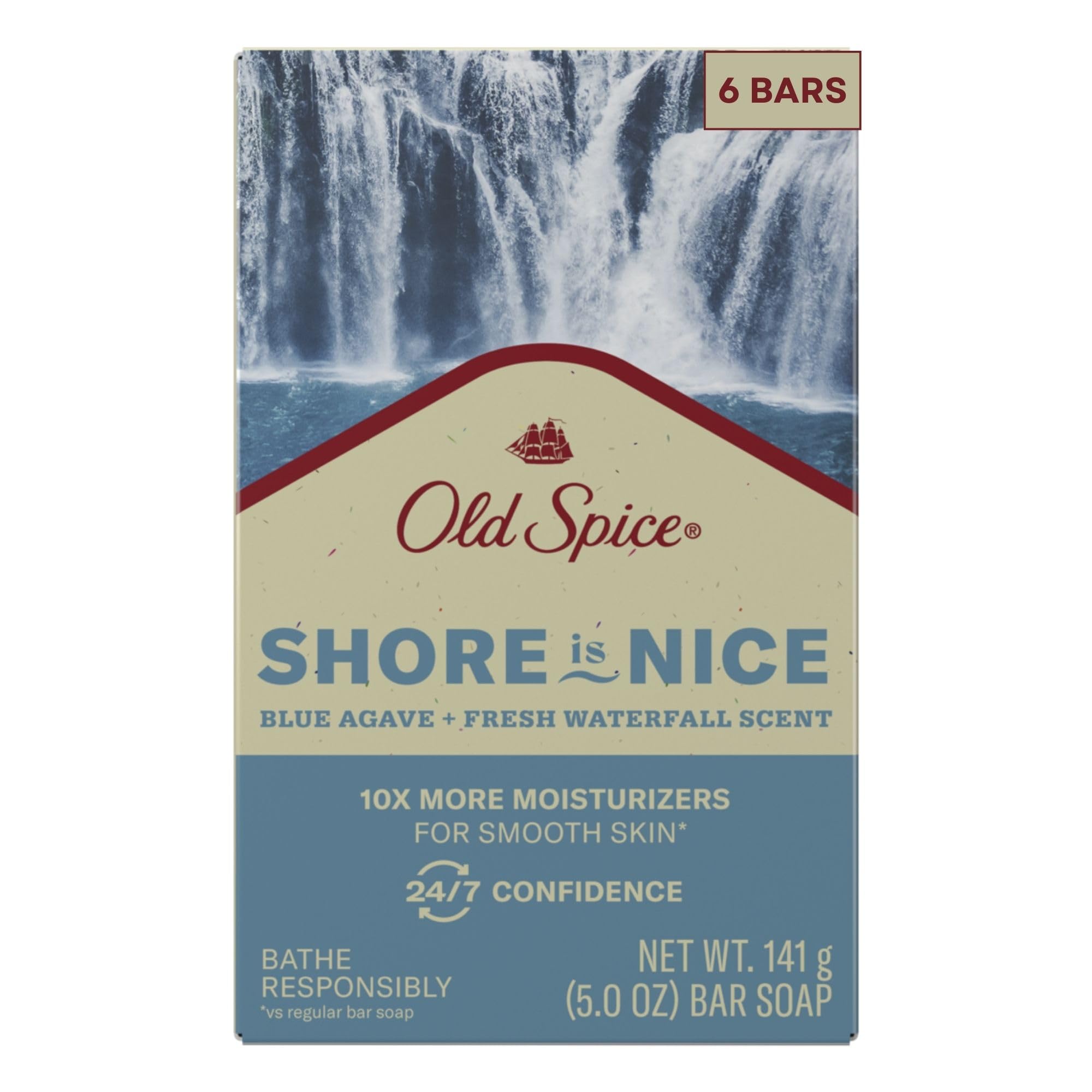 Jabón En Barra Old Spice Shore Is Nice Blue Agave, 150 Ml, Paquete De 6 - Venta Internacional.