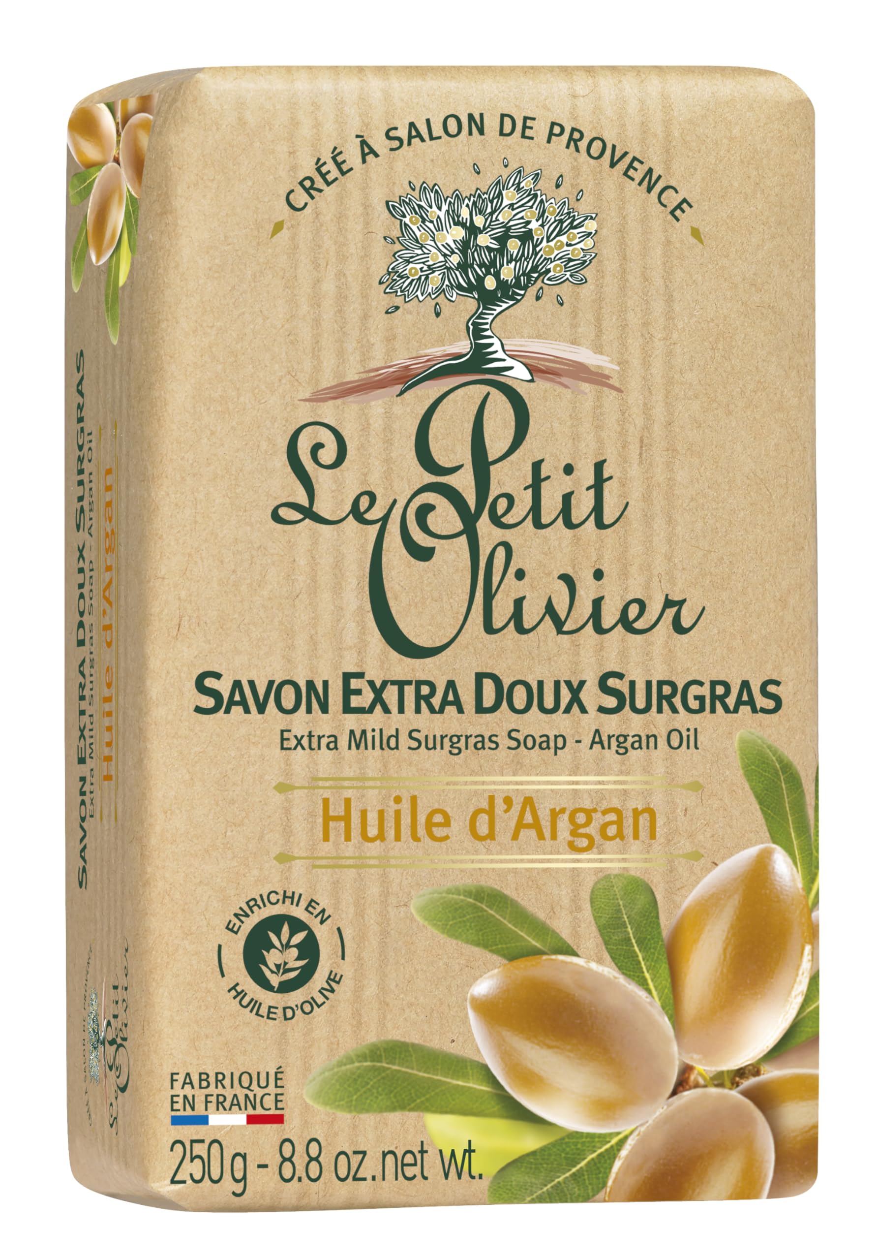 Jabón Le Petit Olivier Extra Suave Surgras Con Aceite De Argán, 100 Ml - Venta Internacional.