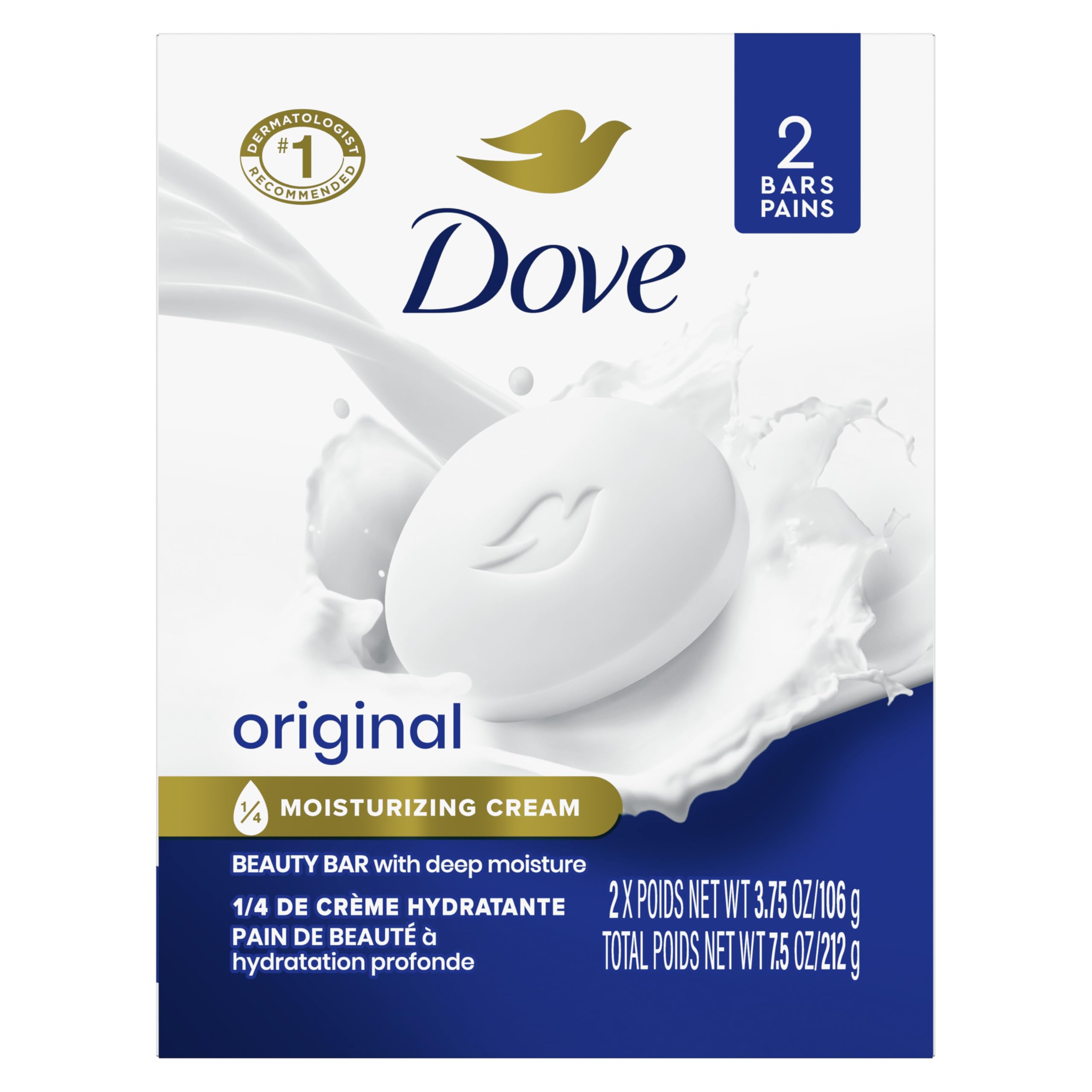 Foto 2 pulgar | Soap Dove Beauty Bar Original, 2 Barras, Paquete De 12, 110 G - Venta Internacional.