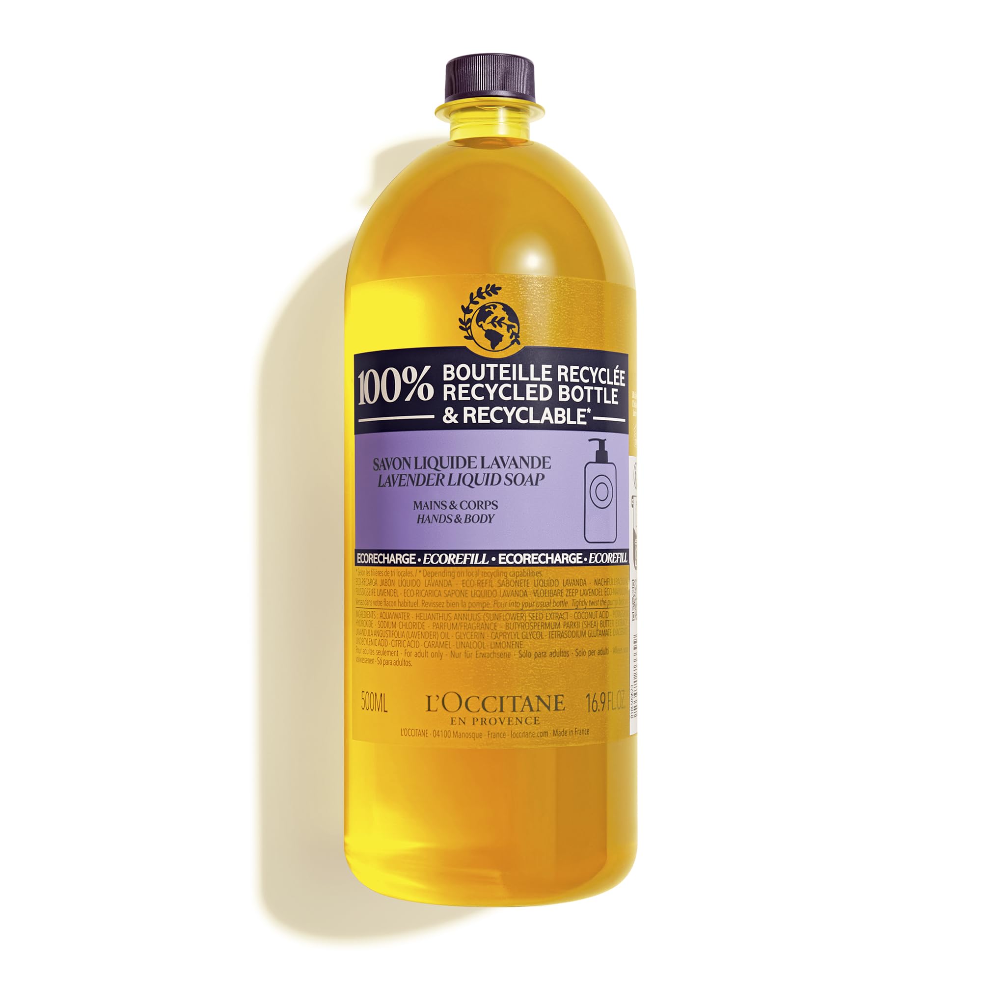 Jabón Líquido L'occitane Shea Hand & Body Lavender Con Recarga De 500 Ml - Venta Internacional.