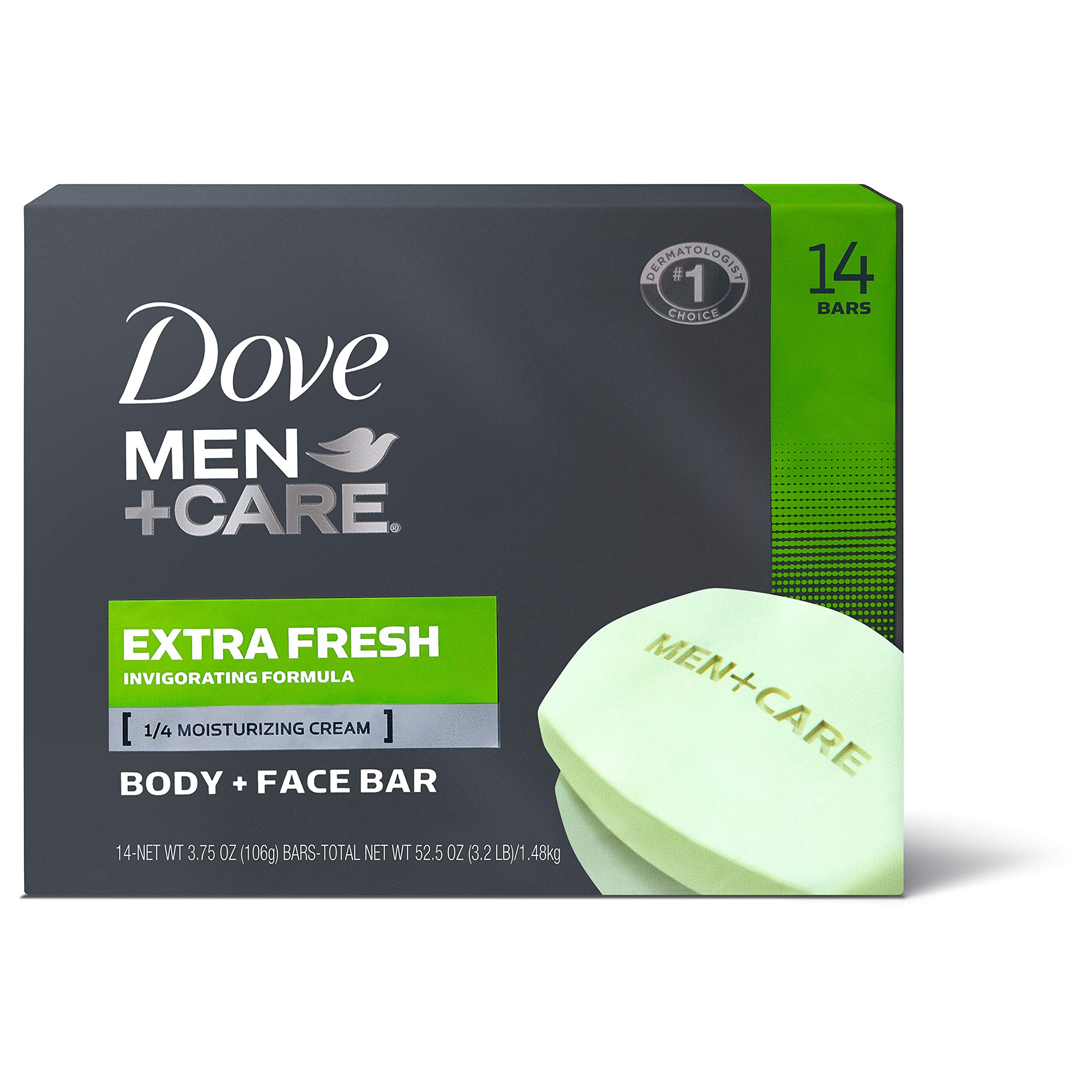 Jabón Dove Men + Care Extra Fresh, 14 Barras, 1,56 Kg - Venta Internacional.