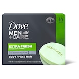 Jabón Dove Men + Care Extra Fresh, 14 Barras, 1,56 Kg - Venta Internacional.