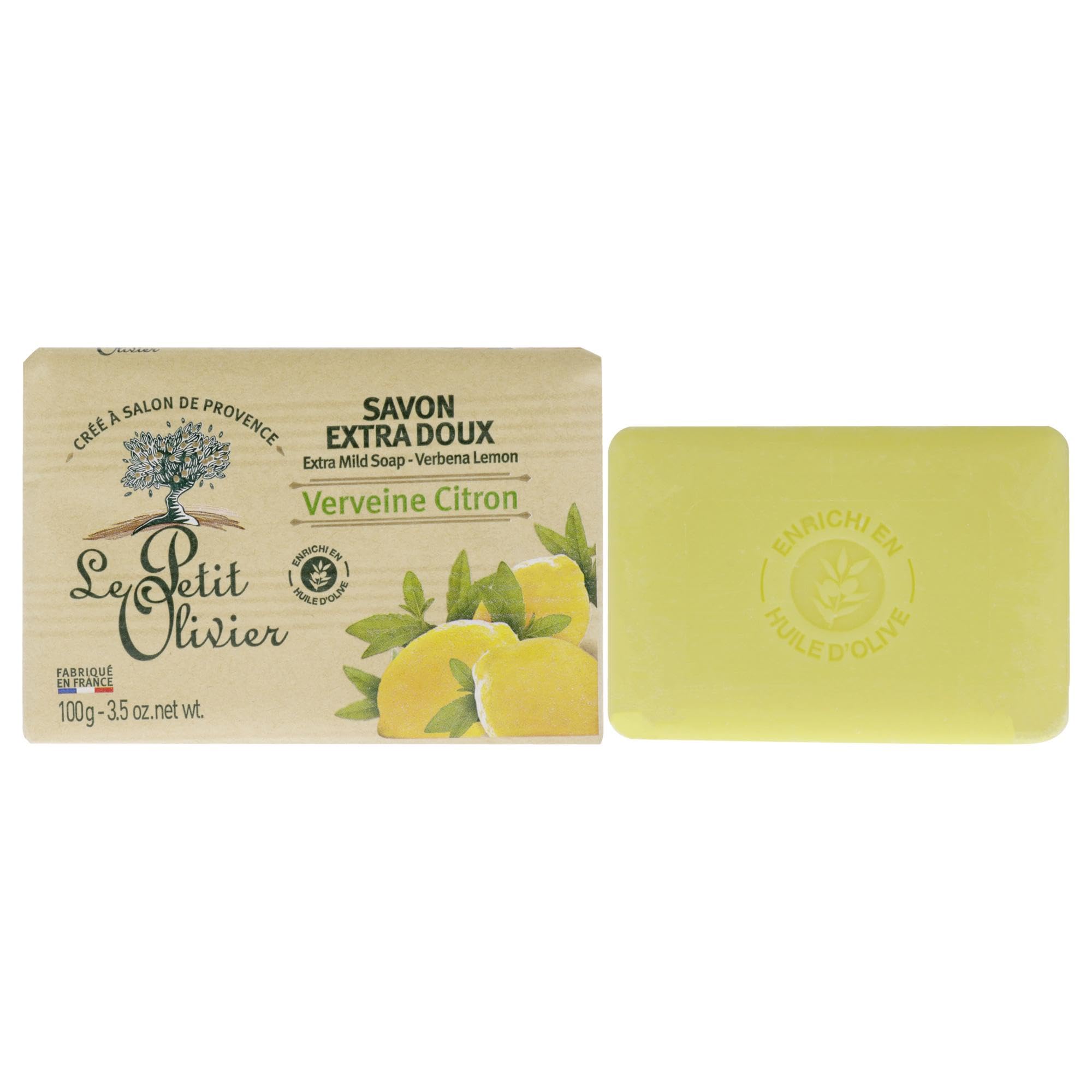 Jabón Le Petit Olivier Extra Suave De Verbena Y Limón, 100 Ml - Venta Internacional.