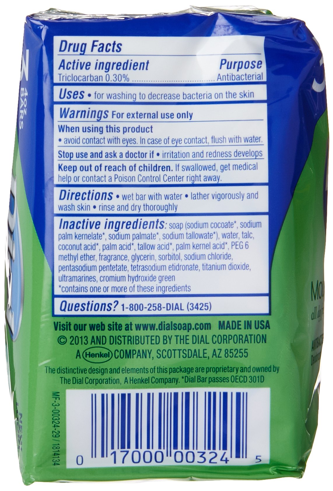Foto 3 pulgar | Desodorante Antibacteriano Soap Dial Mountain Fresh, 9 X 118 Ml - Venta Internacional.