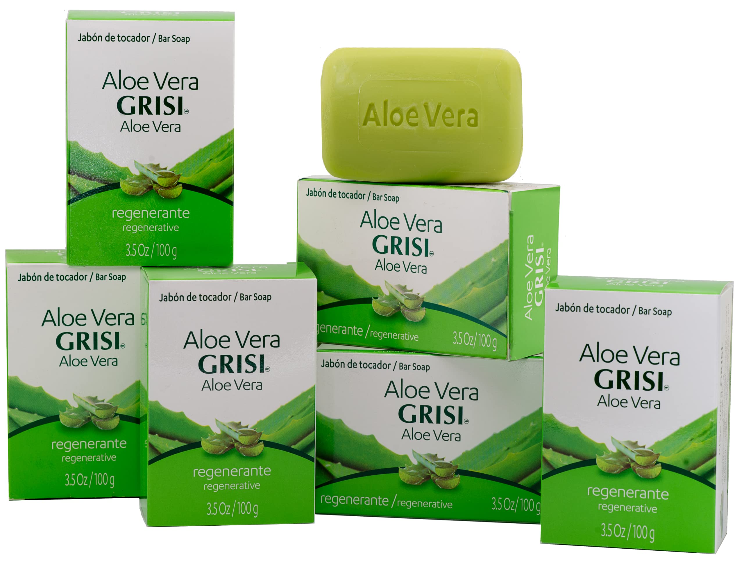 Foto 3 pulgar | Jabón Limpiador De Aloe Vera Grisi Con Aloe Vera, 100 G, Paquete De 6 - Venta Internacional.