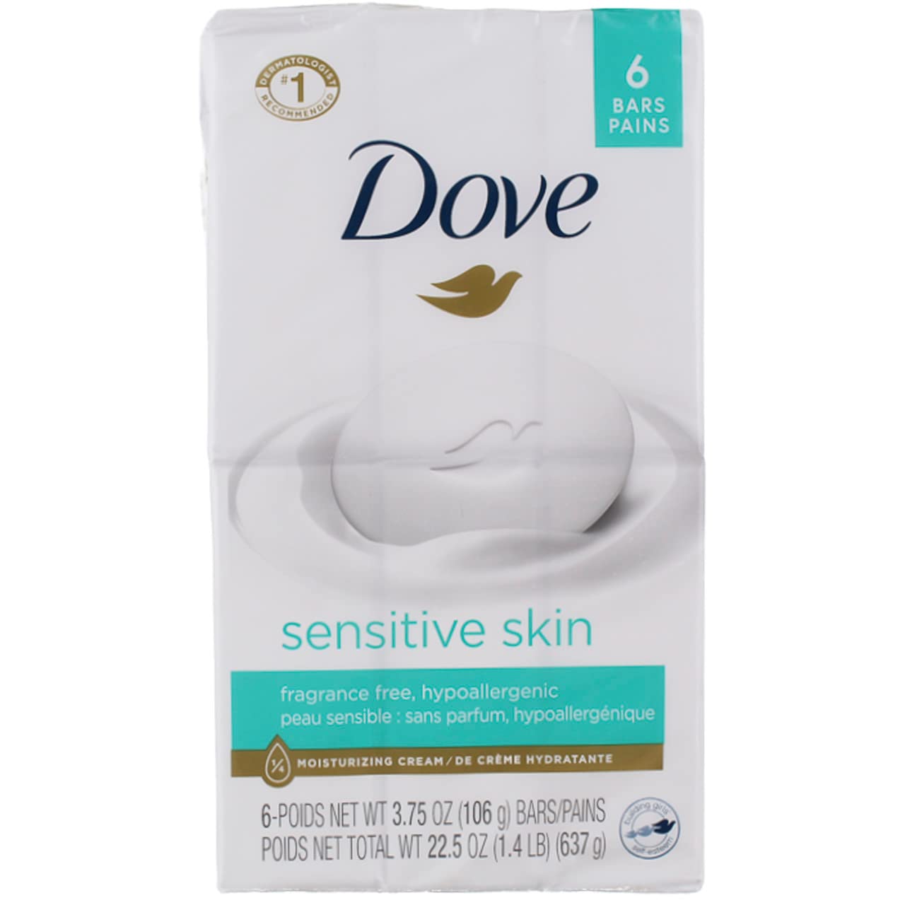Beauty Bar Dove Para Pieles Más Suaves Y Sensibles, 6 X 100 G - Venta Internacional.