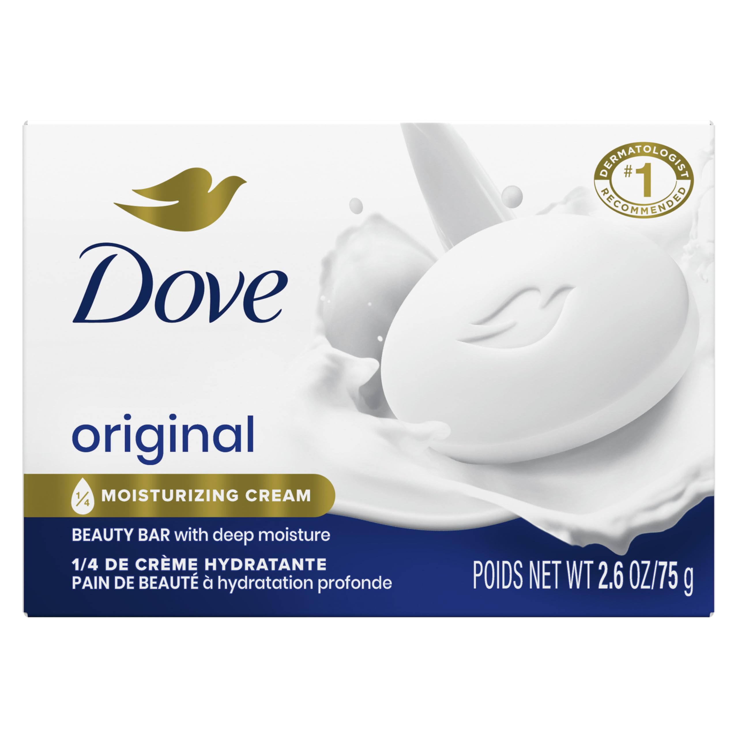 Jabón Dove Beauty Bar Original 75 Ml Con 1/4 De Crema Hidratante - Venta Internacional.