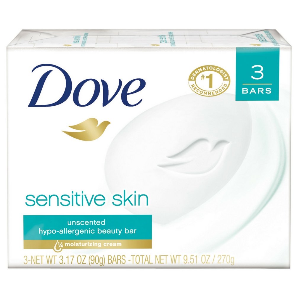 Foto 1 | Barra De Belleza Soap Dove Sensitive Skin Sin Perfume, 3 X 100 G - Venta Internacional.