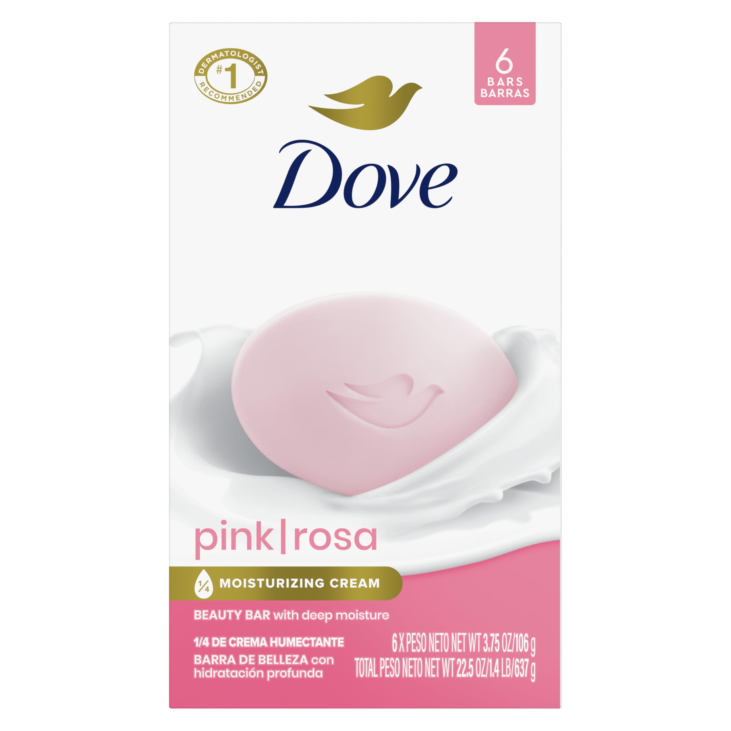 Foto 2 pulgar | Jabón Dove Beauty Bar Pink Rosa, 6 X 100 G, Limpia E Hidrata - Venta Internacional.