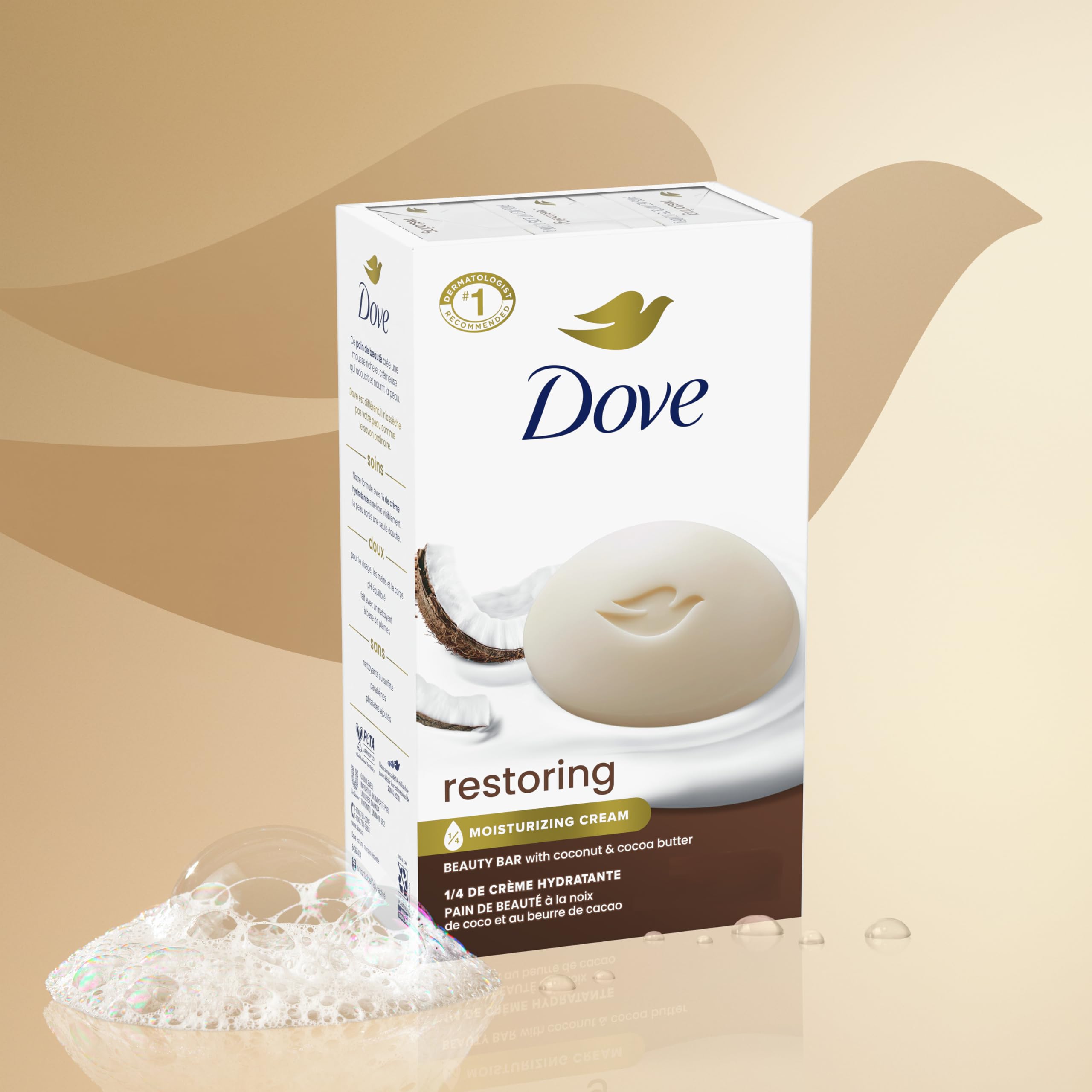 Foto 4 pulgar | Barra De Belleza Soap Dove Beauty Bar Restauradora Con Manteca De Coco Y Cacao, 110 G, 6 Unidades - Venta Internacional.