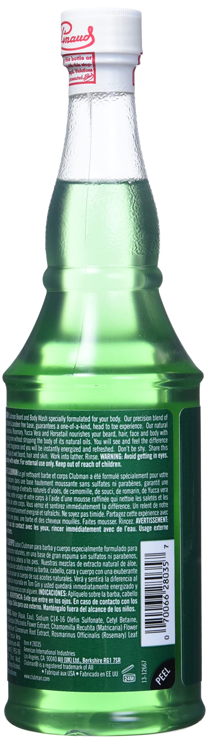 Foto 4 pulgar | Gel de Baño y Barba Clubman Pinaud 430 Ml - Venta Internacional