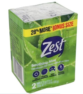 Foto 2 | 2 Pastillas De Jabón Soap Zest Soathing Aloe, 120 Ml - Venta Internacional.