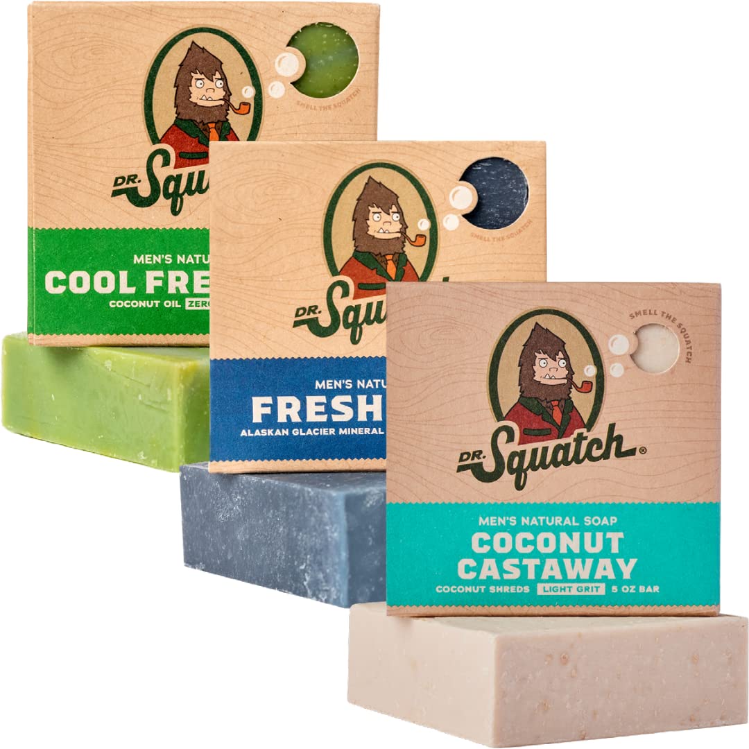 Jabón en Barra Dr. Squatch Natural Cold Process 3 Piezas para Hombre - Venta Internacional