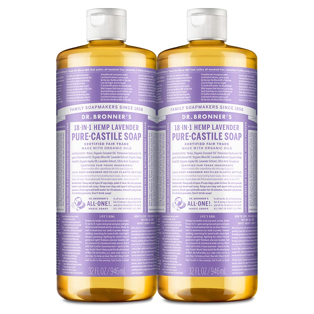 Jabón Líquido Dr. Bronner's Pure-castile Lavender 946 ml Paquete de 2 - Venta Internacional