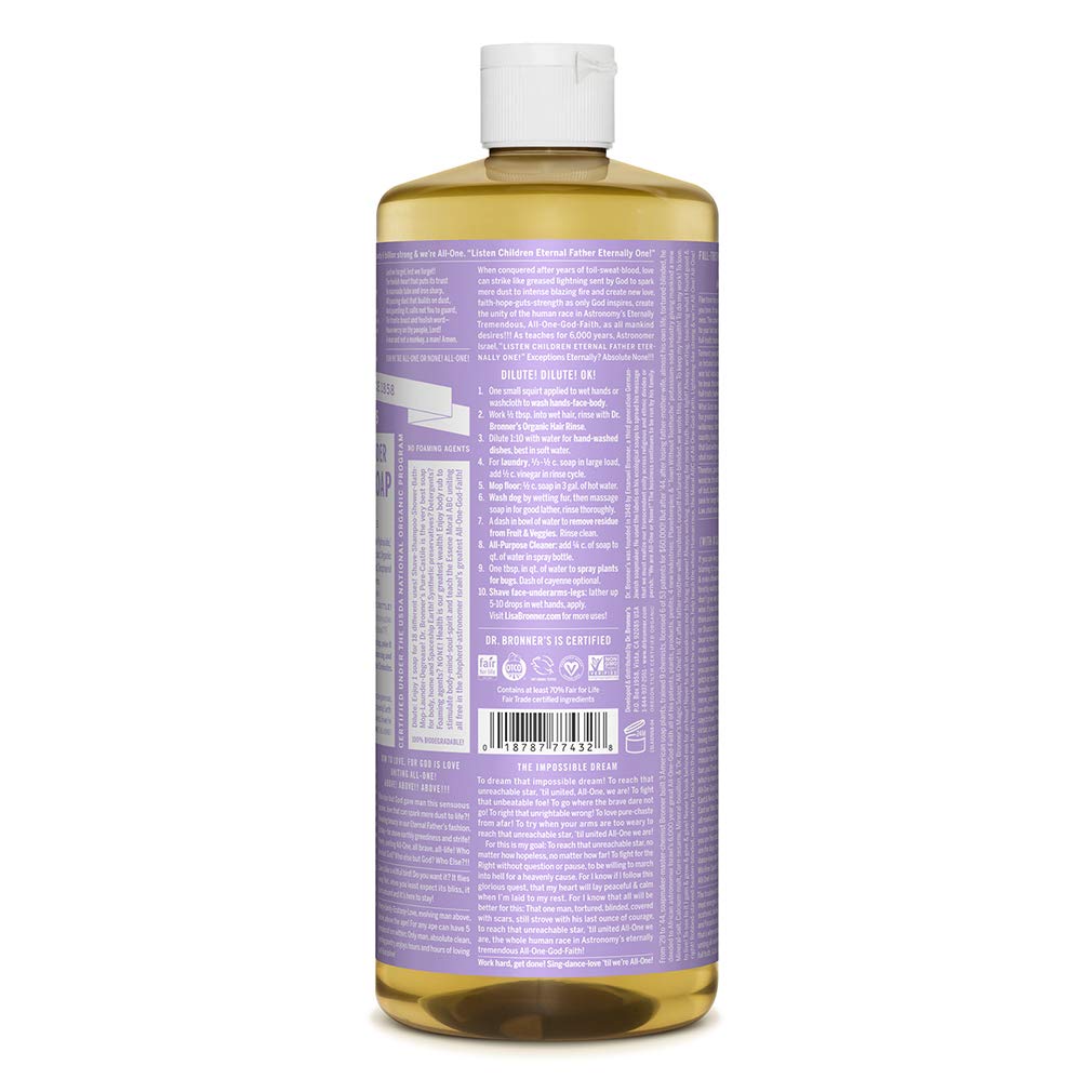 Foto 3 pulgar | Jabón Líquido Dr. Bronner's Pure-castile Lavender 946 ml Paquete de 2 - Venta Internacional