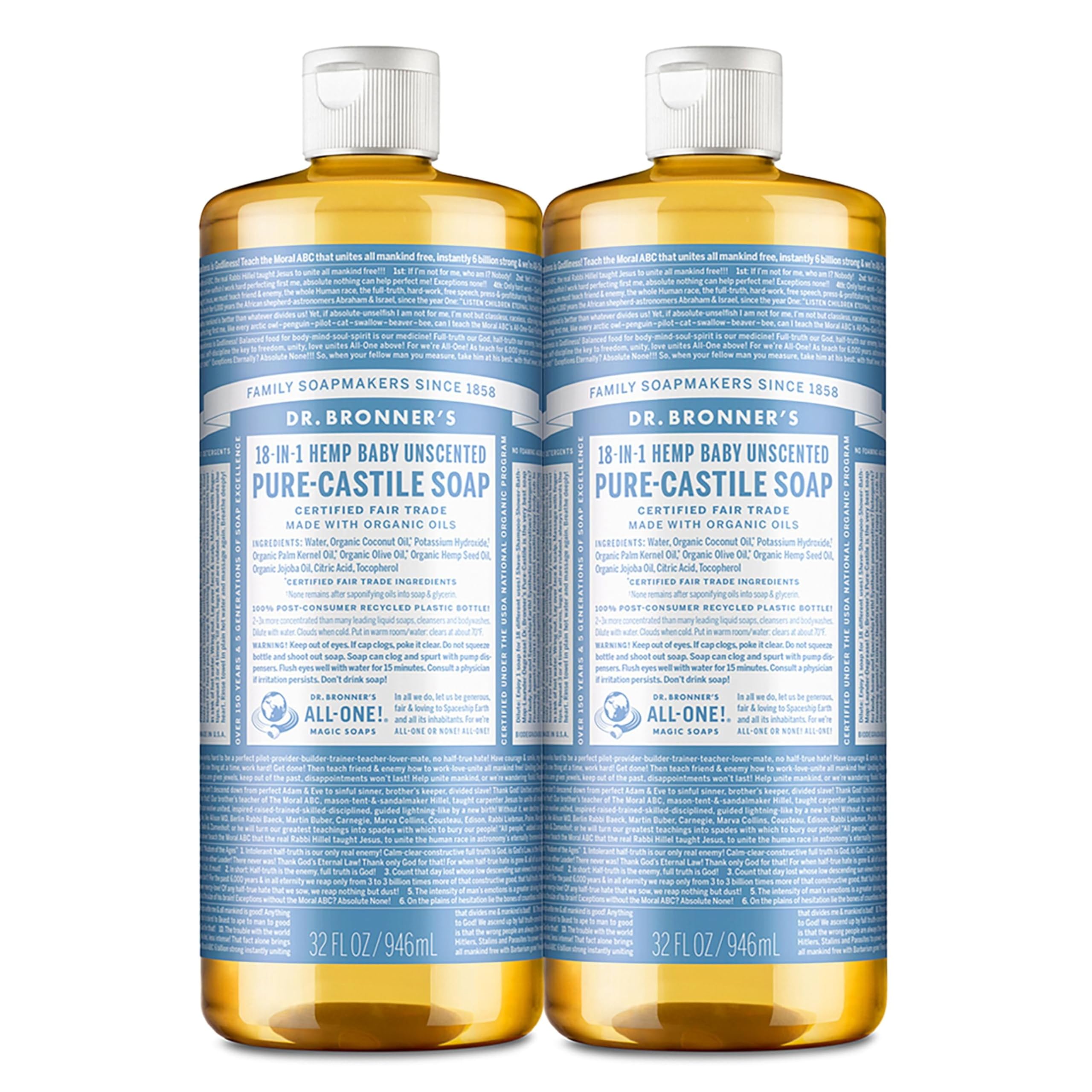 Foto 1 | Jabón Líquido Dr. Bronner's Pure-castile Baby sin Perfume 946 Ml Paquete de 2 - Venta Internacional