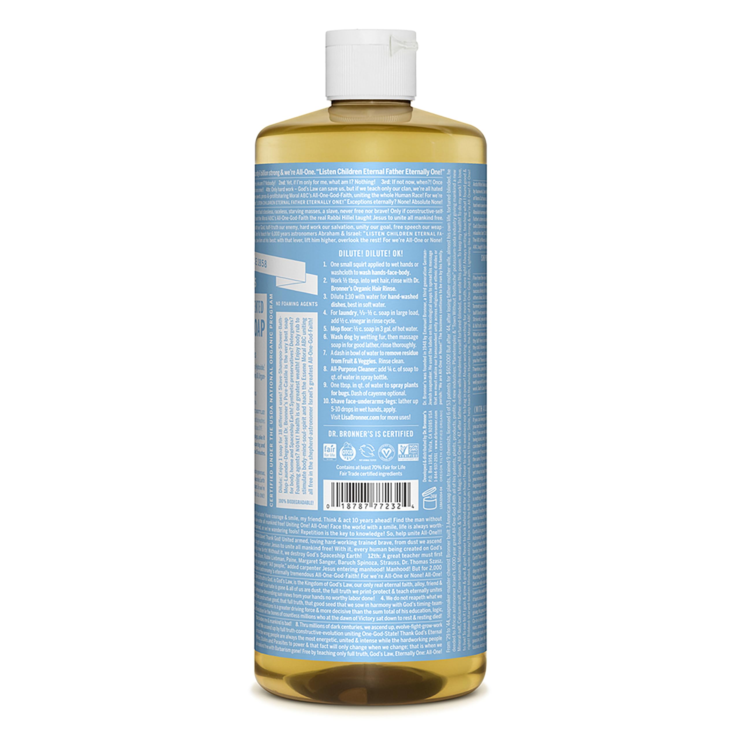 Foto 2 | Jabón Líquido Dr. Bronner's Pure-castile Baby sin Perfume 946 Ml Paquete de 2 - Venta Internacional