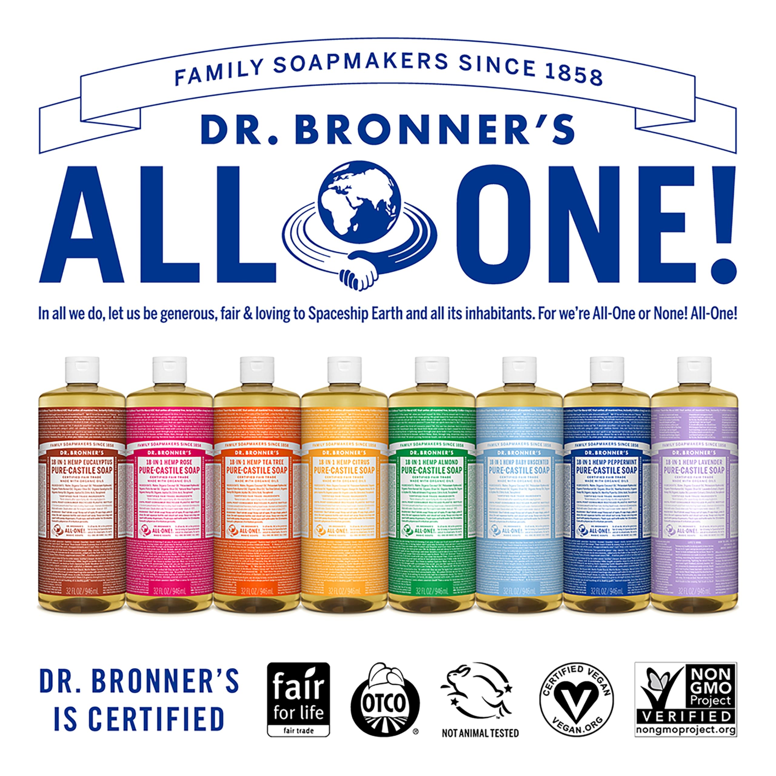 Foto 6 | Jabón Líquido Dr. Bronner's Pure-castile Baby sin Perfume 946 Ml Paquete de 2 - Venta Internacional