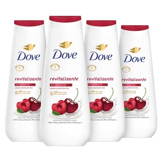 Foto 1 | Gel de Baño Dove Leche Revitalizante de Cereza y Chía 600 Ml 4 Piezas - Venta Internacional