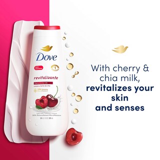 Foto 2 | Gel de Baño Dove Leche Revitalizante de Cereza y Chía 600 Ml 4 Piezas - Venta Internacional